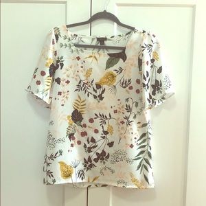 Ann Taylor Factory Floral Square Neck Shirt
